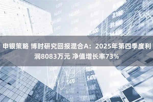 申银策略 博时研究回报混合A：2025年第四季度利润8083万元 净值增长率73%