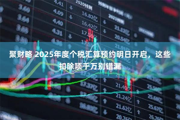 聚财略 2025年度个税汇算预约明日开启，这些扣除项千万别错漏